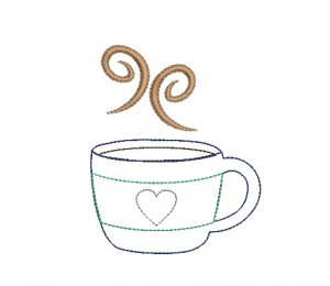 Stickdatei - Kaffeetasse Herz